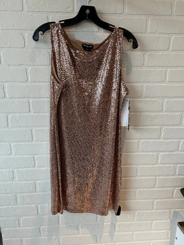 Dress Party Short By Bebe In Gold, Size: L empire Waist empire