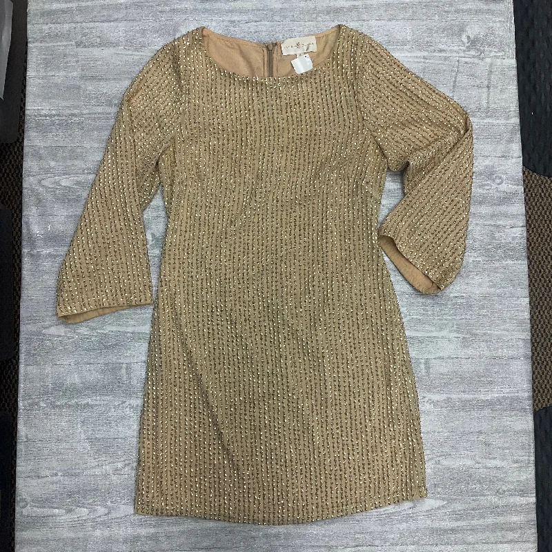 Dress Party Short By Julie Brown In Gold, Size: 4 A-Line Day Work