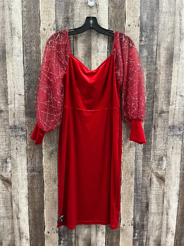 Dress Party Short By Shein In Red, Size: L Bodycon Fitted Nightout