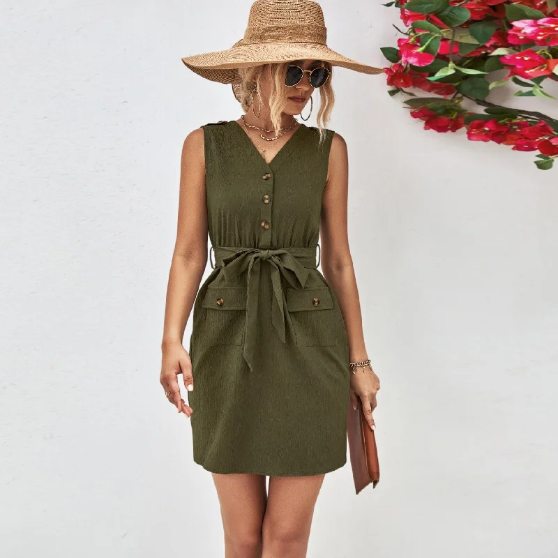 Holly Mini Buttoned Dress Trendy Denim Mini Dress