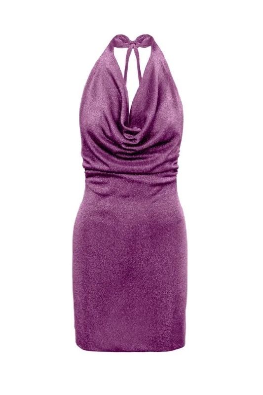 MAGENTA SIERRA MINI GLITTER DRESS Stylish Puff Sleeve Mini Dress