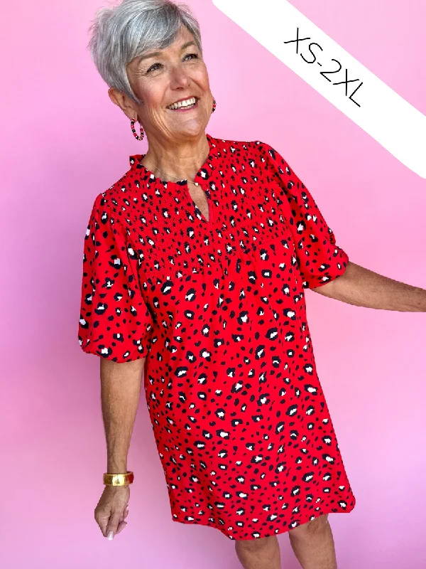 Michelle McDowell | Amelia Dress - Party Animal Red/Black Tunics Spring floral