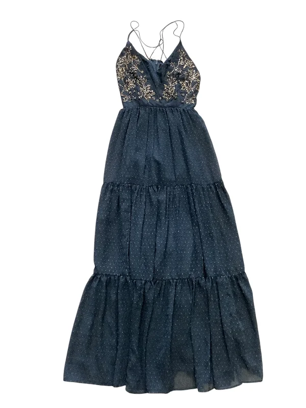 Dress Party Long By Cmb In Blue, Size: 2 Turtleneck Warm Winter