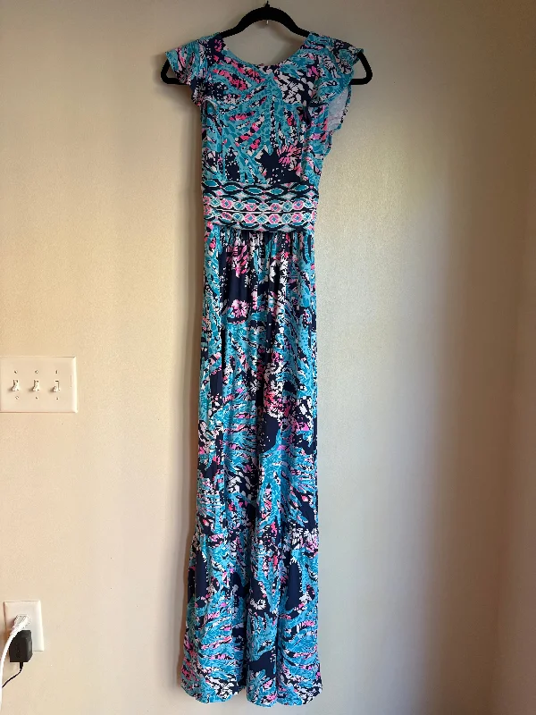 Dress Party Long By Lilly Pulitzer In Multi-colored, Size: Xs Tunics stripes playful