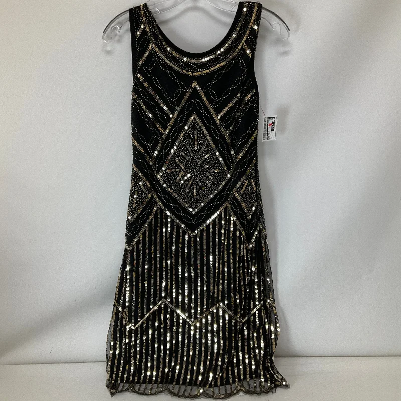 Dress Party Short By Cmb In Black & Gold, Size: S Tunics Evening elegant