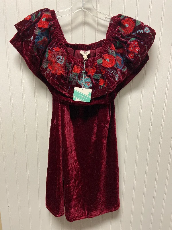Dress Party Short By Umgee In Red, Size: S Crew Neckline Casual
