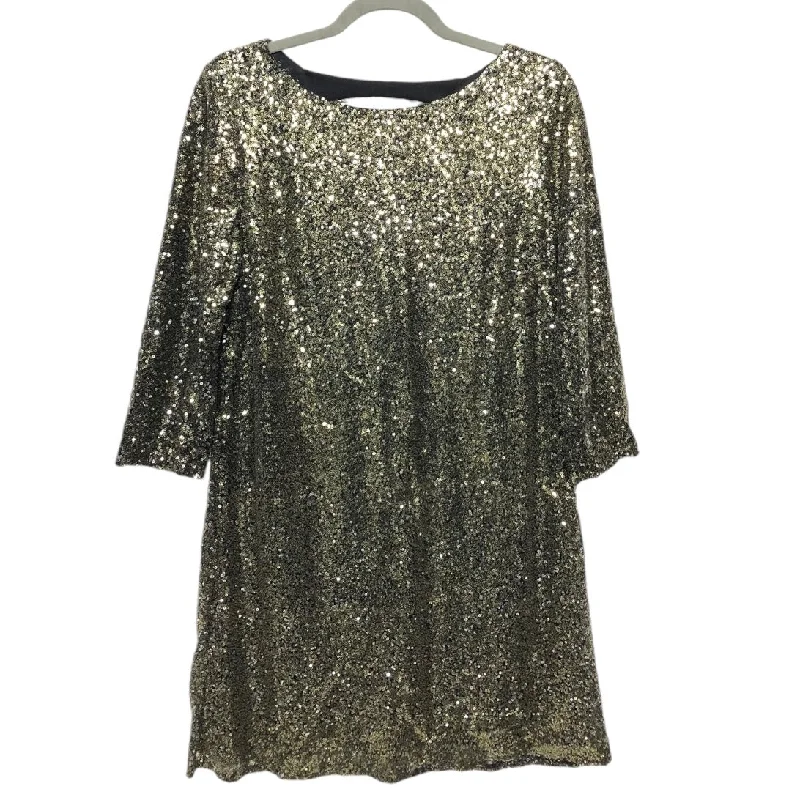 Dress Party Short By Worthington In Black & Gold, Size: M Cowl Neckline Elegant